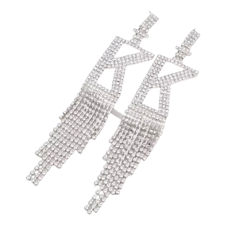 Strass oorbellen letter K